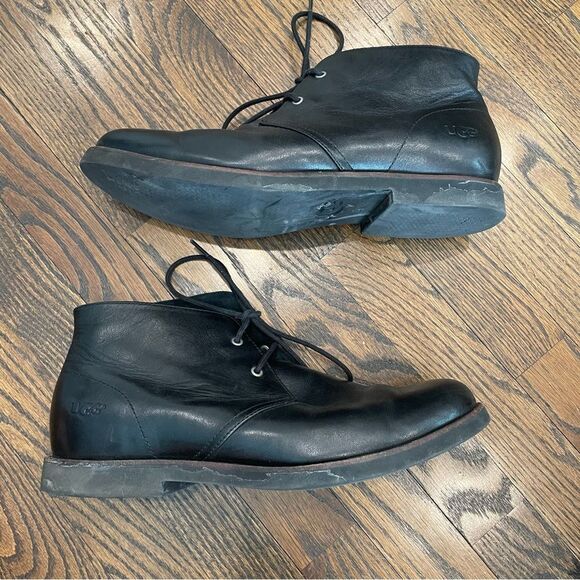 UGG Black Leather Chukka Boots main image 9